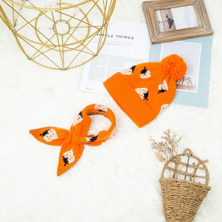 

Hunpta Scarf For Kids Children s Scarf Hat Strawberry Printed Knitted Scarf Set