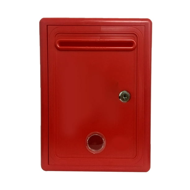 Buzón de sugerencias para donaciones benéficas, multiusos con cierre de ventana. Rojo