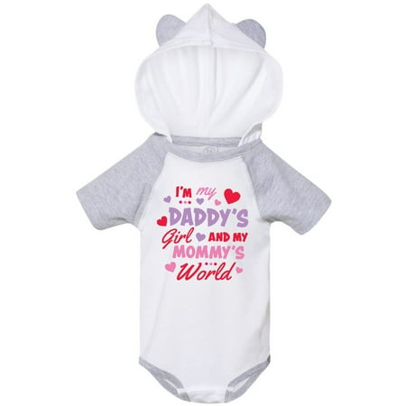 

Inktastic Valentine s Day I m My Daddy s Girl and My Mommy s World Gift Baby Girl Bodysuit