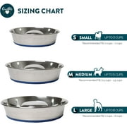OurPets DuraPet Slow Feed Premium Stainless Steel Dog Bowl, Medium (4.5 Cups), Silver