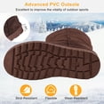 thumbnail image 3 of Teqhome 800 GSM Plush Lined Womens Snow Boots Anti-Slip PVC Outsole Faux Suede Mid Calf Round Toe for Winter Daily Wear Commuting Size 9.5 Chocolate, 3 of 10