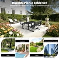 thumbnail image 7 of AwayHome 4FT Metal Patio Picnic Tables with Umbrella Hole Thermoplastic Coated Commercial Rectangular Picnic Table, Surface Mounted, Black, 7 of 7