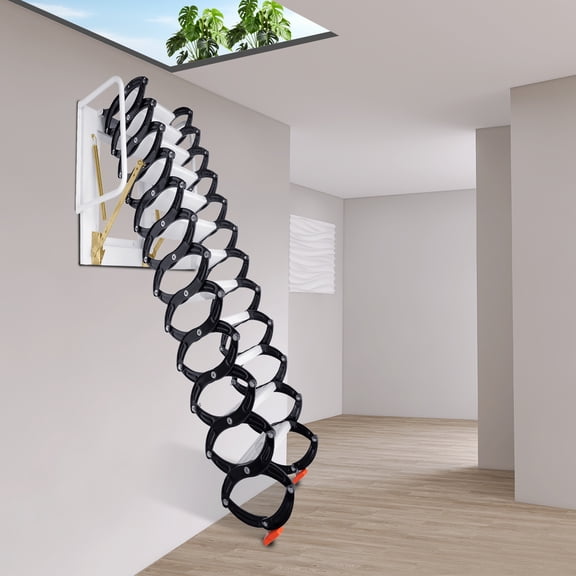 Wall Mounted Ladder Attic Loft Stairs 12 Steps Heavy Duty Folding Stairs 882lb