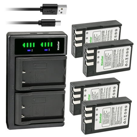 Kastar 4-Pack EN-EL9 Battery and LTD2 USB Charger Replacement for Nikon D40 D40x D60 D3000 D5000 DSLR Camera Battery Grip BG-2A Nikon EN-EL9 ENEL9 EN-EL9a Battery