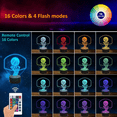 thumbnail image 4 of 3D Basketball Night Light Backboard Illusion Hoop Lamp for Kids' Room Home Xmas Birthday Gifts for Boy Man Friends with 16 Color Changes Remote Control, 4 of 8