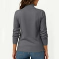 thumbnail image 4 of Women's Turtleneck Pullover Fall Winter Fashion Long Sleeve Pullover Top Slim Fit Stretch Knit Casual Soft Cozy Style Dark Gray L, 4 of 6