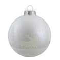 thumbnail image 3 of Northlight Frosted Glass Hanging Off-White Glass Christmas Ball Ornaments, 4 Count (3.25"), 3 of 3