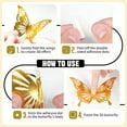 thumbnail image 3 of Monebena Butterfly Decorations, 72 Pcs 3 Sizes Butterfly Wall Decor, Butterfly Party Cake Decorations, Gold Butterfly Wall Stickers 3D Wall Art for Room Decor Birthday (Gold), 3 of 7