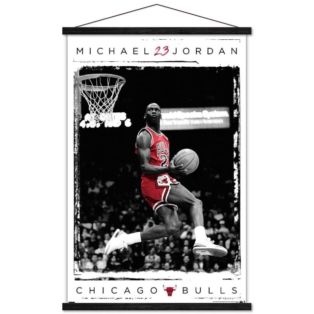 Michael Jordan - Dunk Wall Poster, 14.725" x 22.375" Framed