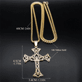 thumbnail image 2 of Aesthetic Trinity Knot Cross Necklace for Women Men 14K Yellow Gold Yoga Meditation Lotus Jewelry, 2 of 8