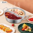 thumbnail image 2 of ToppiJoy 5L Double-flavor Hot Pot, Stainless Steel Hot Pot with Divider and Clear Lid, Divided Stockpot for Gas Hob, 2 of 12