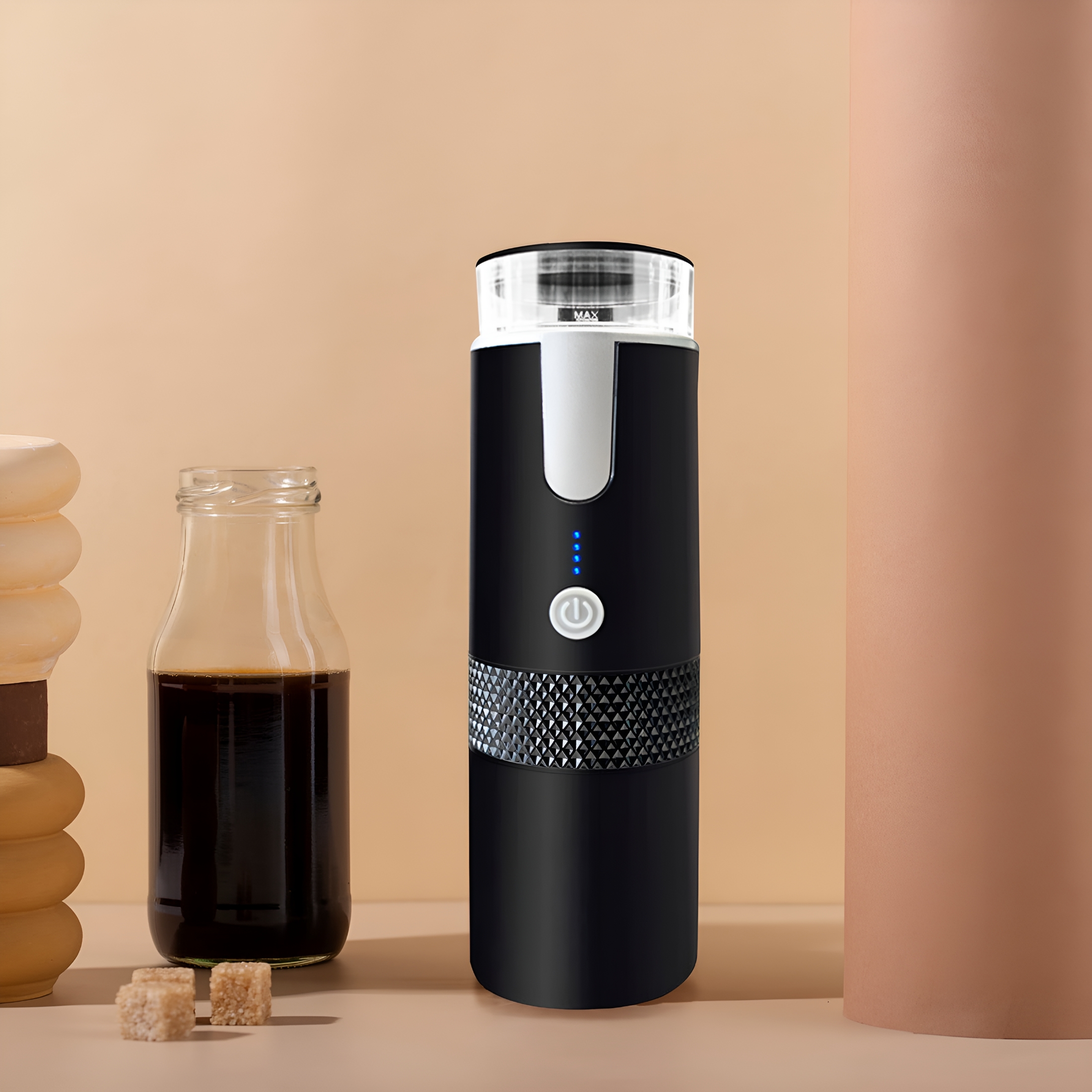 HIBIBUD 2026 New Portable Wireless Coffee Maker Fully Automatic Mini Espresso Machine 1200Mah Battery One-Click Operation Perfect for Outdoor Adventures,Travel&Camping Compact&Durable