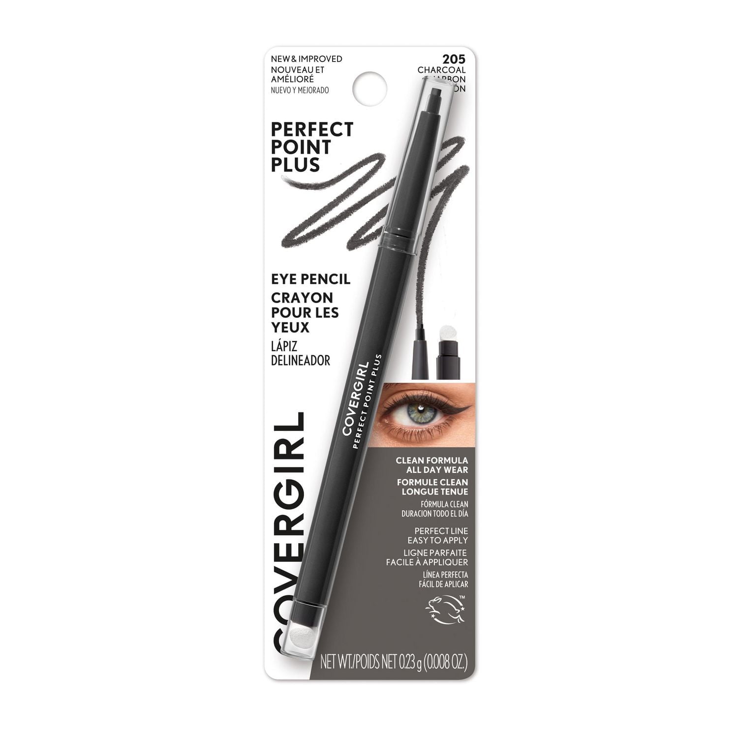 COVERGIRL Crayon Perfect Point Plus, pointe microfine, ligne précise, embout à estompeur intégré pour un look plus doux et fumé, 100% Sans Cruauté Estompeur intégré