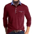 thumbnail image 2 of Kalauyu Men's Casual Shirts Classic Long Sleeve Basic Button T-Shirt Lightweight Cotton Golf Tops with Pocket, 2 of 6