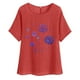 thumbnail image 1 of Vestidos Casuales Para Mujer, Blusas De Mujer De Moda Camisetas estampadas de moda para mujer, blusas casuales de lino holgadas de manga corta con cuello redondo y raglán, 1 of 4