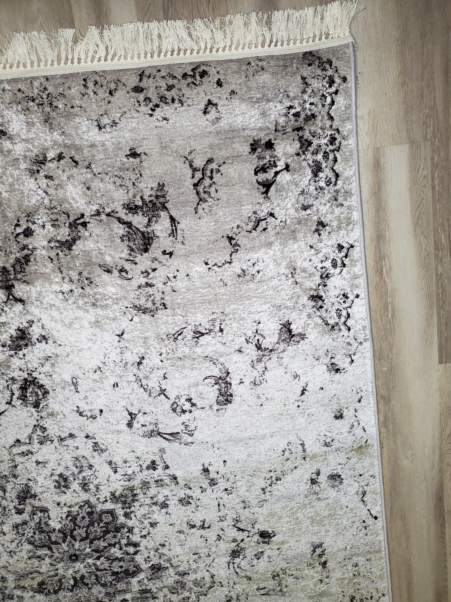 La Dole Rugs Grey Gray Silver Modern Flat Pile Soft Light Weight Area Rug Carpet Mat For Living