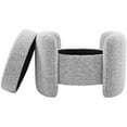 thumbnail image 4 of Meridian Furniture Horizon Grey Boucle Fabric Ottoman, 4 of 8