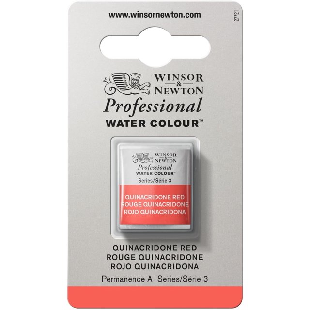 Winsor & Newton Professional Water Color Paint Half Pan Rojo Quinacridona