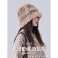 thumbnail image 3 of Gorro de invierno para mujer, de piel sintética suave y esponjosa, de pescador, de ala ancha, cálido para niña, 3 of 4