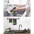 thumbnail image 5 of Spring Flowers Kitchen Dish Towels for Drying Dishes Set of 3, Boho Botanical Budding Garden Florals Waffle Weave Microfiber Hand Tea Bathroom Towels Quick Dry & Absorbent Towel 15.7x23.6, 5 of 7