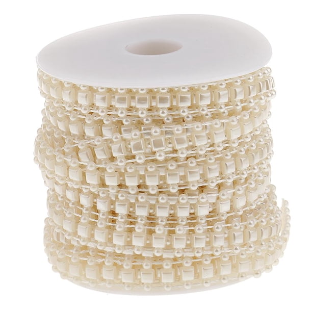 Elegant Flatback Square Pearl Beads Chain Ribbon for DIY Wedding ...