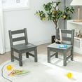 thumbnail image 3 of Gymax 2 PCS Kids Chairs Indoor Outdoor Heavy-Duty All-Weather Children Learning Chair Grey, 3 of 8