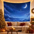 thumbnail image 3 of Celestial Night Sky with Voluminous Clouds and Stars Dreamy Celestial for Space Enthusiasts, Dreamy Night Art Decor, Housewarming Gift, Tapestry Wall Hanging for Bedroom and Living Room, 3 of 7