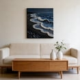 thumbnail image 5 of Ocean Wave Wall Art with 3D Pearl Embellishments on Fabric Canvas Blue and Black Seascape Decor, 5 of 8