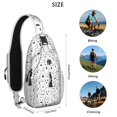 thumbnail image 5 of Sling Backpack,Black and White Halloween Ghosts Crossbody Bag with Water Bottle Holder,Waterproof Sling Bag for Men/Women with Chest Phone Holder for Hiking,Travel, 5 of 6