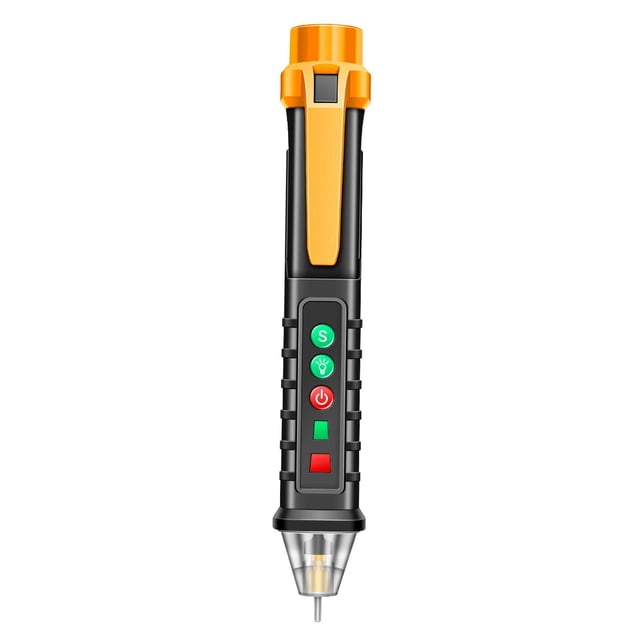 s de sonda sin contacto Prueba de voltaje Herramienta de medición Bolsillo portátil amarillo negro kusrkot Detector de voltaje