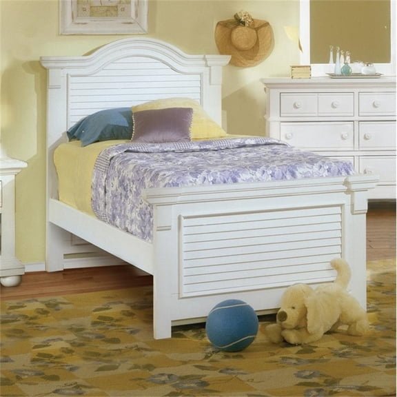 American Woodcrafters Cottage Traditions Eggshell White Wood Full Size Panel Bed