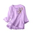 thumbnail image 1 of Birdeem Blouse pour Femmes Mode Décontractée Confortable Imprimé Col Rond Blouse T-Shirt, 1 of 1