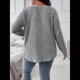 thumbnail image 5 of Suéter Informal de Punto con Cuello en V y Larga para Mujer, Talla Grande Gris XXL, 5 of 8