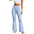 thumbnail image 2 of Mifsaly Flare Leggings for Women Plaid High Waisted Tummy Control Pants Classic Trendy Breathable Packable Workout Gym Yoga Pant, 2 of 7