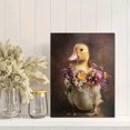thumbnail image 2 of Cute Duckling with Flowers Canvas Print, Wall Art for Living Room Bedroom Nursery Bathroom Kitchen Home, 2 of 8