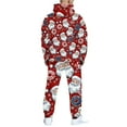 thumbnail image 6 of Men's Casual Christmas Printed Long-sleeved Hooded Sweatshirt and Sweatpants Two-piece Set, Fleece-Lined for Holiday Gifts Winter Sports and Festive Events,Deep Red,M, 6 of 6