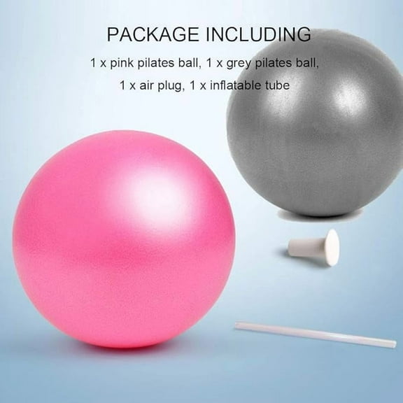 Mini Exercise Barre Ball for Yoga,Pilates, Stability Exercise Home Workout, Core Training and Physical Therapy Small Bender Ball 9 Inch with Inflatable Straw