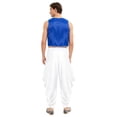 thumbnail image 2 of Aislor Men Character Arabian Prince Vest Outfits Open Front Waistcoat Top With Harem Pants Set Royal Blue White M, 2 of 7