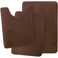 thumbnail image 4 of Set of 3 Absorbent Memory Foam Bath Mat Bathroom Rugs, Machine Washable， Large 20"x32", Small 17"x24", Contour 24"x20" Brown, 4 of 6