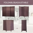 thumbnail image 3 of Jaxpety 3 Panel Room Divider 6 ft Tall Folding Privacy Screen Wall Partition for Home Office, Brown, 3 of 14