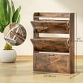 thumbnail image 3 of HOMCOM Armoire à Chaussures Étroite Armoire de Rangement pour Chaussures Style Ferme Brun Rustique, 3 of 10