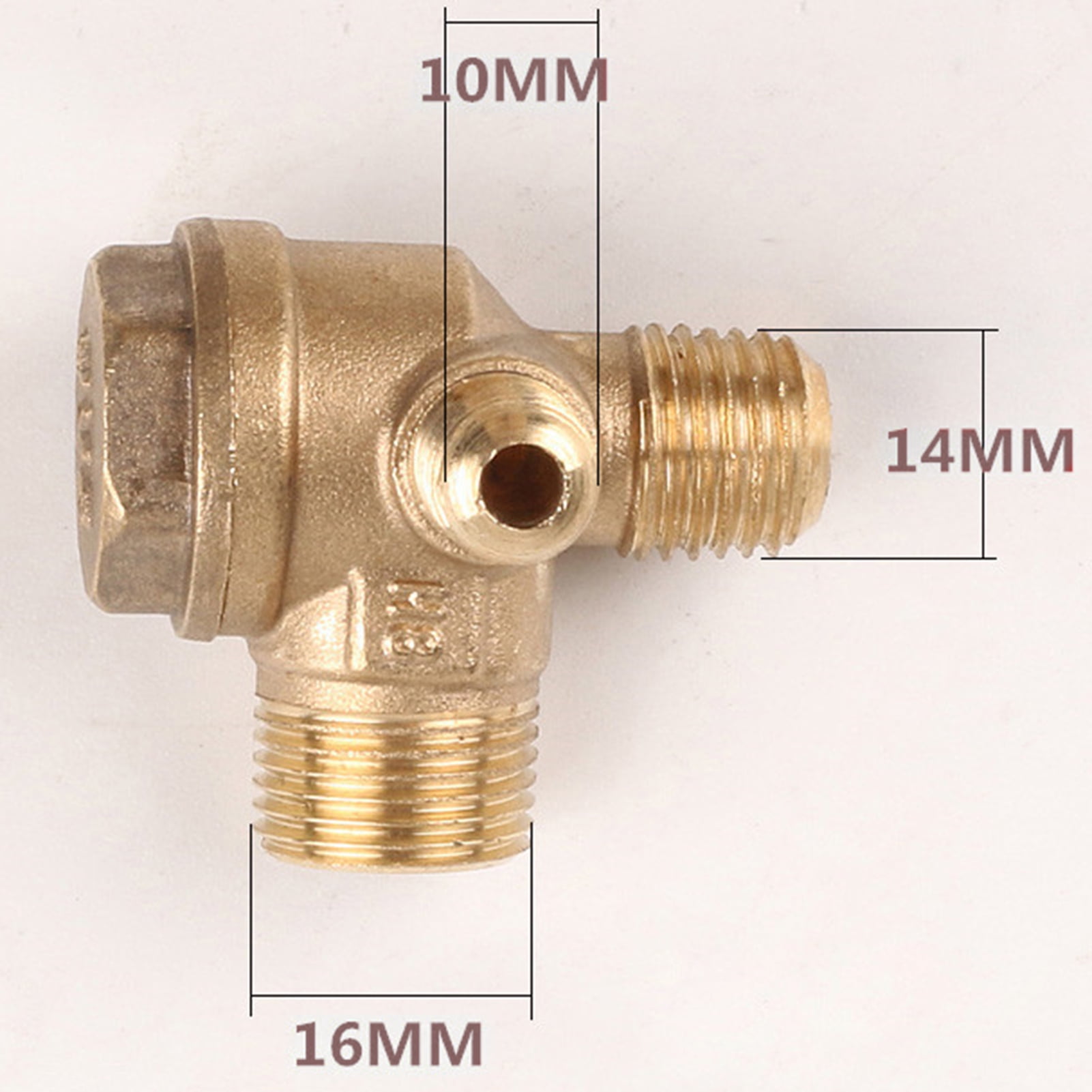 Tank Check Valve,Air Compressor Brass Three-way Unidirectional Check Valve Connect Pipe Fittings 