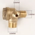thumbnail image 5 of Fairnull Air Compressor Check Valve 3-Way Easy Installation Copper/Zinc Alloy Male Threaded Unidirectional Check Valve Pipe Fitting for Air Compressor, 5 of 8