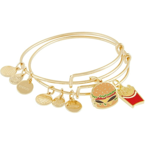 Alex and Ani Hamburger and Fry Set of 2 Bangle Bracelet Multi One Size