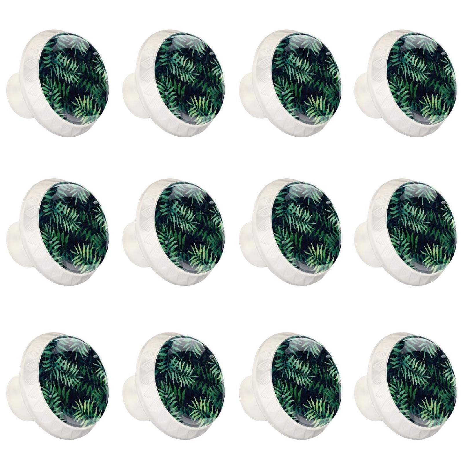 12 Pcs Leaf Tropical Green Knobs for Kitchen Cabinet Cupboard Dresser ...