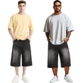 thumbnail image 5 of GINGTTO Men's Baggy Loose Fit Below Knee Denim Shorts, 5 of 8