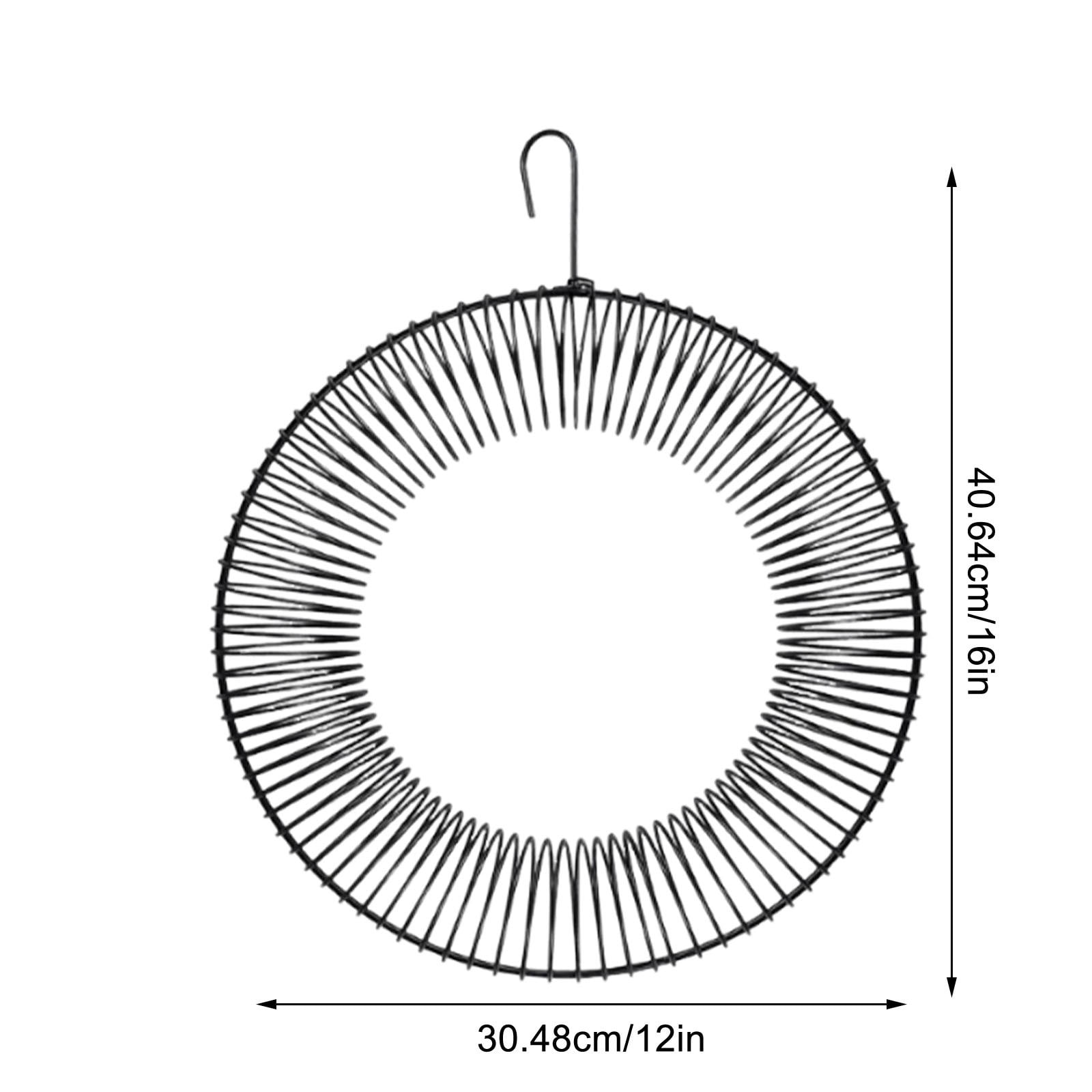 Peanut Bird Feeder, Hanging Wreath Round Metal Whole Wild Bird Feeder with Hanging Hook for Outdoor Birds and Squirrels Feeding （A）
