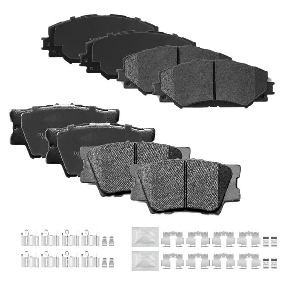 ACB Zone Front and Rear Disc Ceramic Brake Pads Set, 8 Pieces for 2011-2015 Toyota RAV4 & 2010 Lexus HS250h