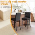 thumbnail image 4 of 30" Counter Height Bar Stools Set of 2 with Back Fabric Modern Bar Chairs Barstools with Seat Height Upholstered Button Tufted Wooden Island Stools for Kitchen Counter Dining Room (2,Charcoal), 4 of 8