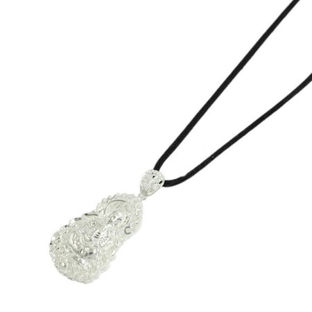 Goddess Aromatherapy Pendant - Black Nylon Cord Lobster Clasp Closure Goddess Guanyin Pendant Necklace